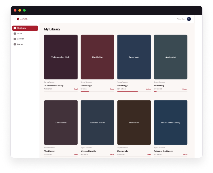 keyTABS cloud reader screenshot